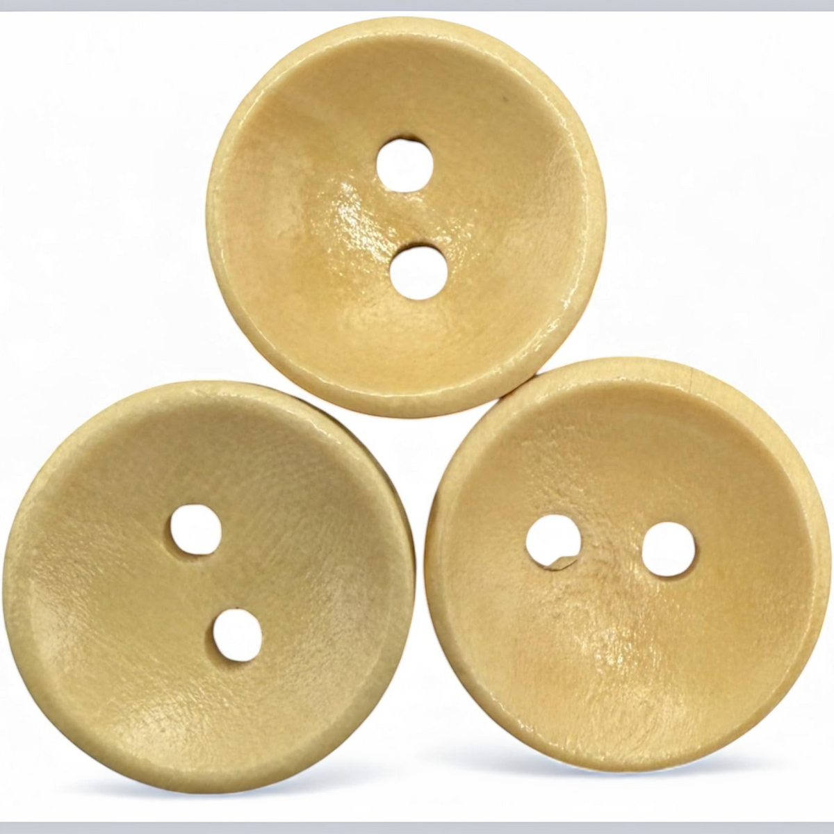 15mm Light Brown Oval Wooden Buttons, 2 Hole, Pack of 10