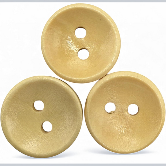 15mm Light Brown Oval Wooden Buttons, 2 Hole, Pack of 10