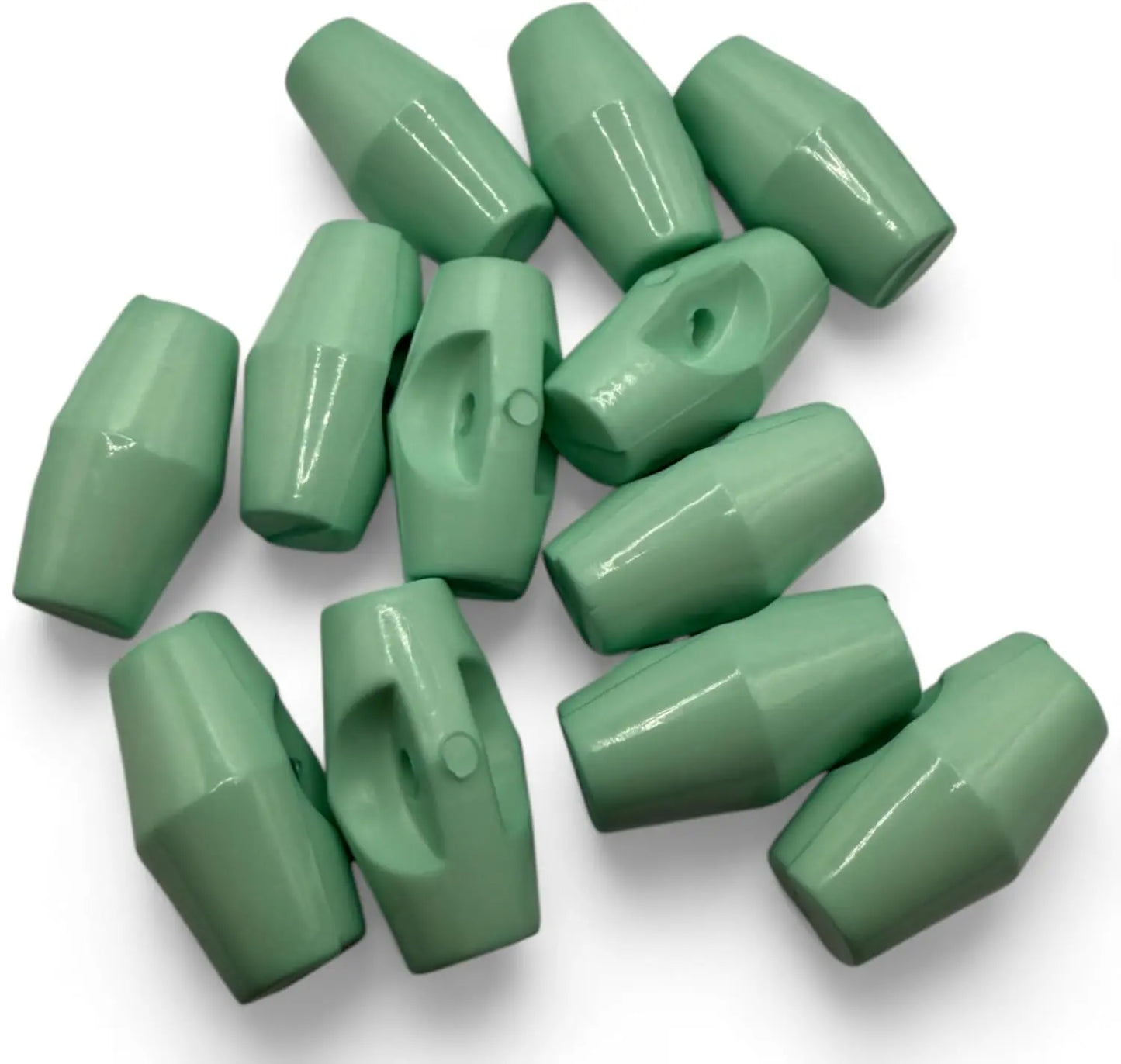 Toggle Buttons for Baby Clothing, 19mm Mint Green Plastic Duffle Fasteners, 6-Pack