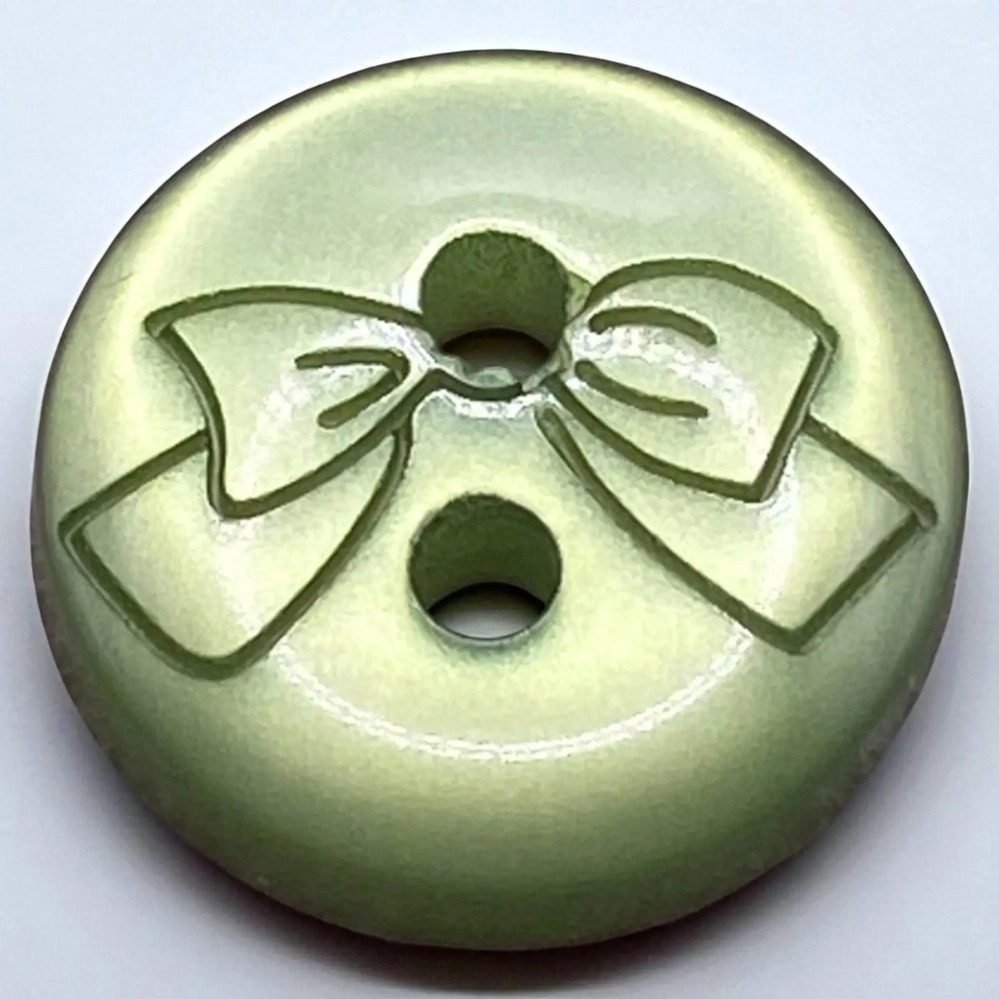 Baby Buttons with Bow Design, 11mm, 2-Hole, Pack of 12, 10 Colours Available (Baby Blue)