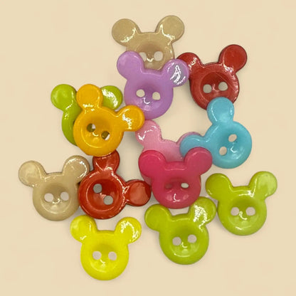 Children's Mickey Mouse Plastic Buttons, 14mm, Pack of 20, for Crafts and Sewing