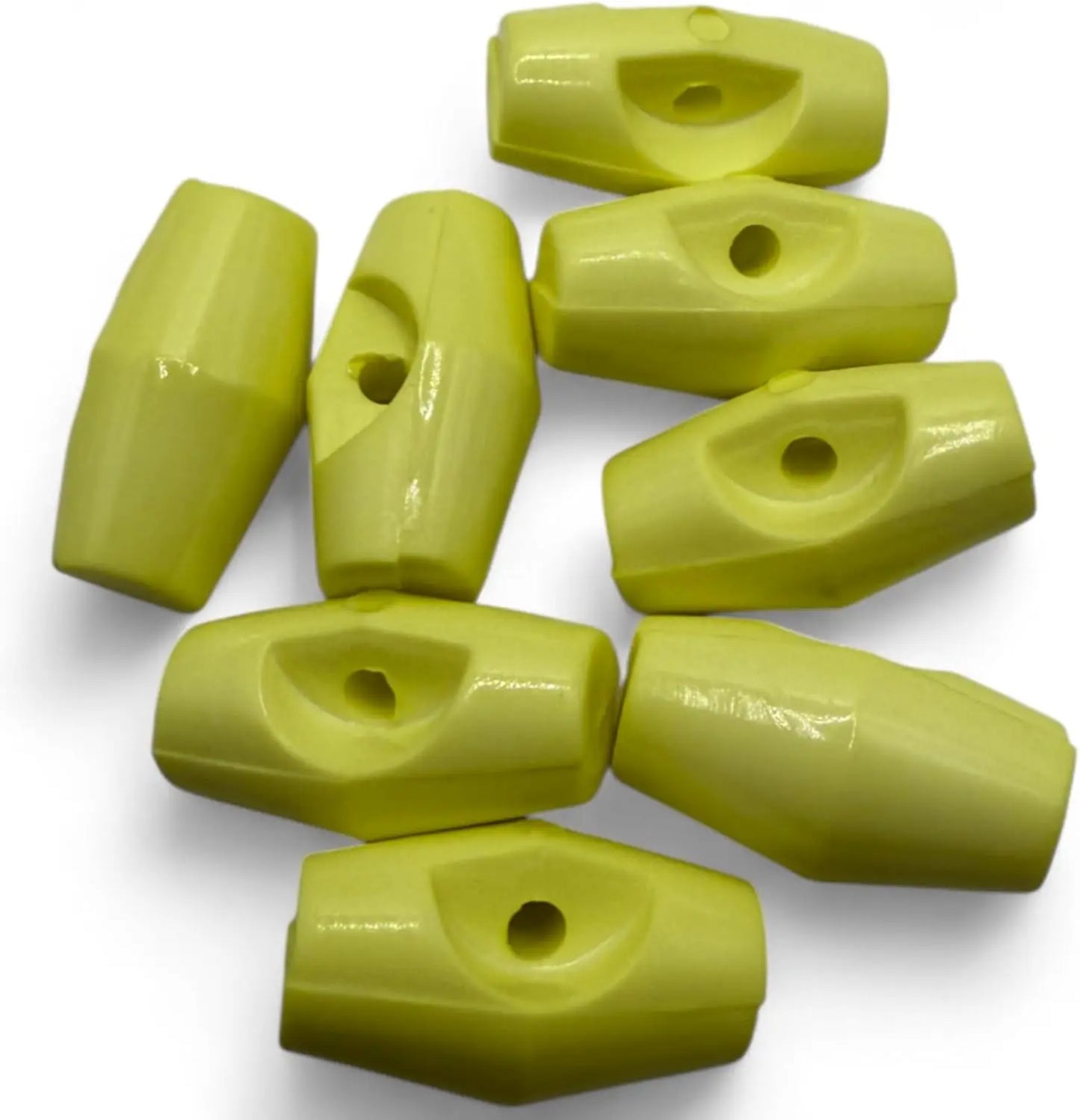 Baby Toggle Buttons, Plastic Duffle Fasteners, 19mm, Lemon, 6-Pack