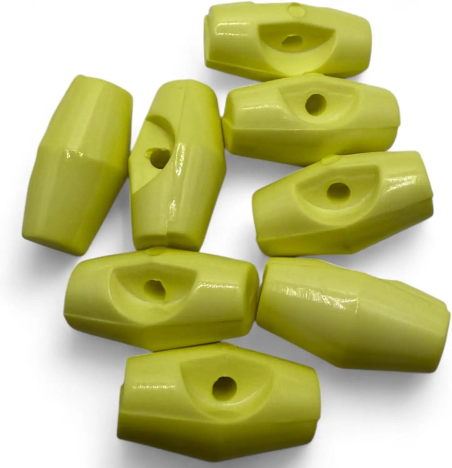 Baby Toggle Buttons, Plastic Duffle Fasteners, 19mm, Lemon, 6-Pack