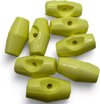 Baby Toggle Buttons, Plastic Duffle Fasteners, 19mm, Lemon, 6-Pack