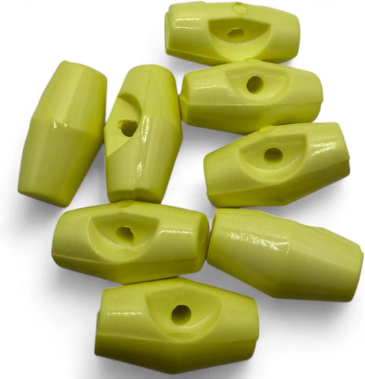 Baby Toggle Buttons, Plastic Duffle Fasteners, 19mm, Lemon, 6-Pack