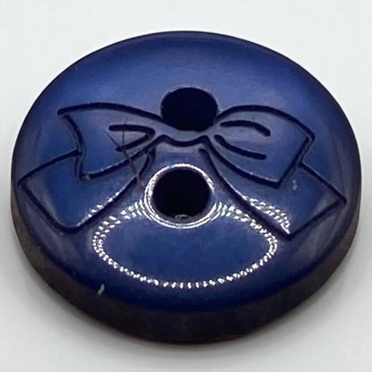 Baby Buttons with Bow Design, 11mm, 2-Hole, Pack of 12, 10 Colours Available (Baby Blue)
