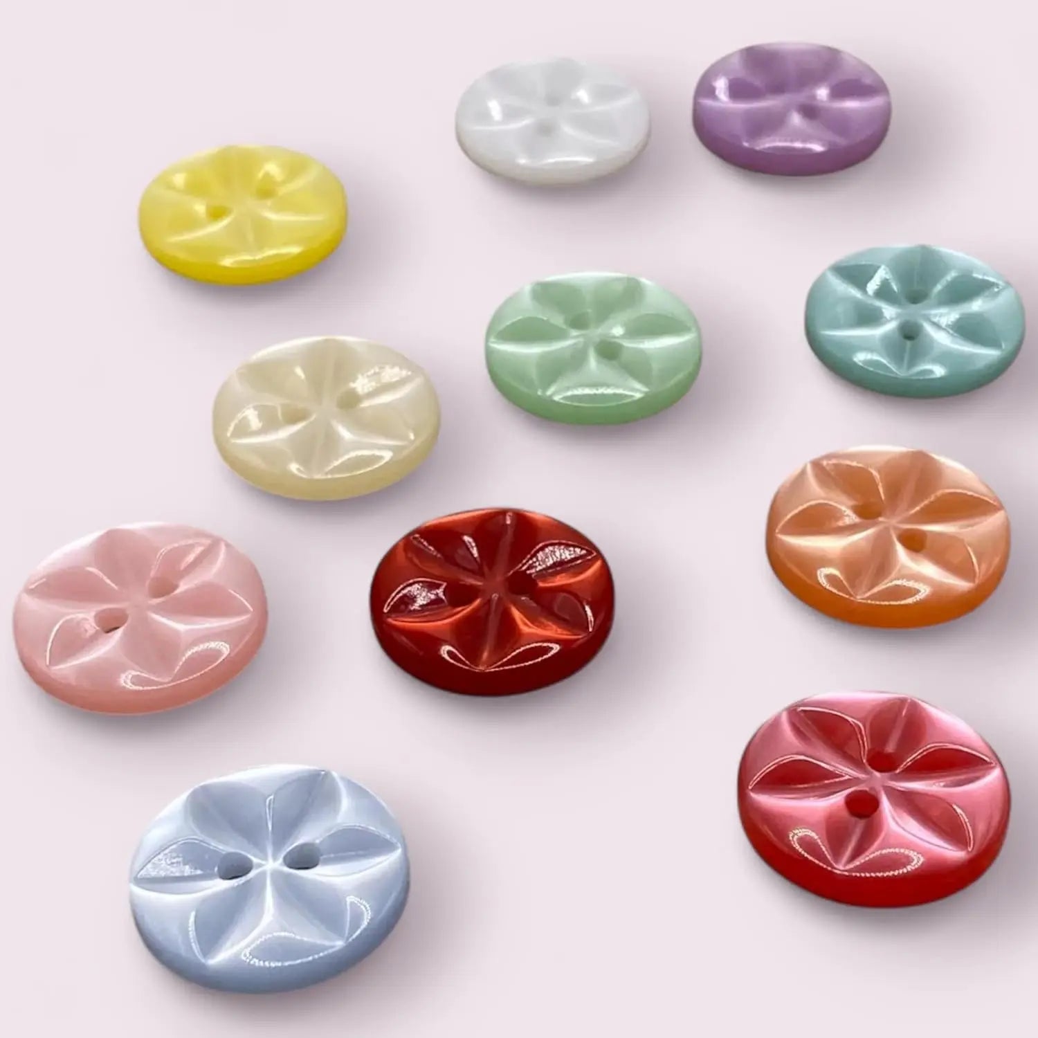 Star Sewing Buttons, 11mm 14mm 16mm, 11 Colours, Pack of 12, Classic British Style (01 White, 11mm)