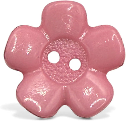 Decorative Acrylic Flower Buttons, Baby Pink, 20mm, 2-Hole Design, Pack of 10