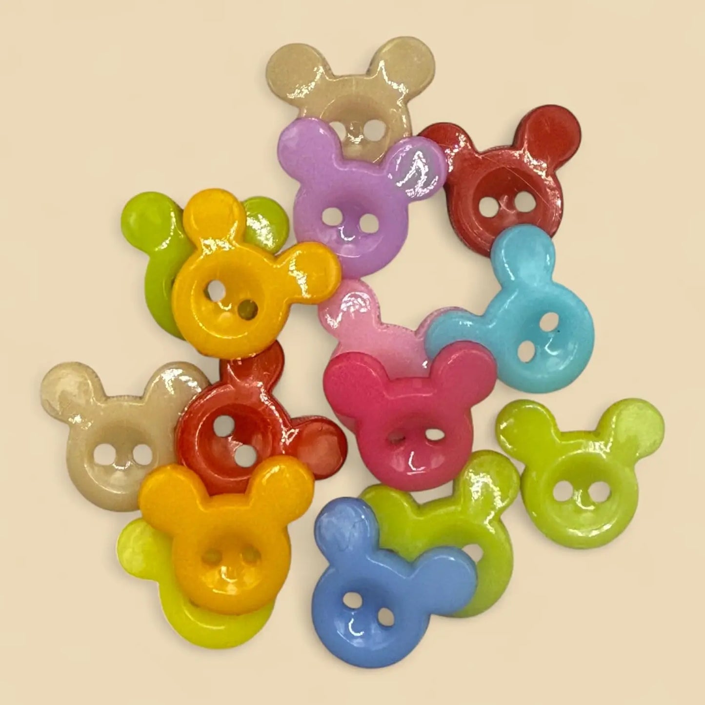Children's Mickey Mouse Plastic Buttons, 14mm, Pack of 20, for Crafts and Sewing
