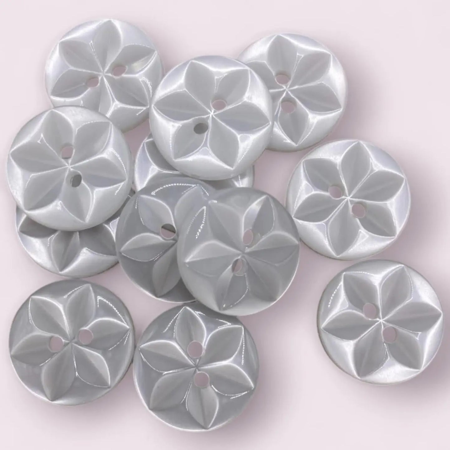 Star Sewing Buttons, 11mm 14mm 16mm, 11 Colours, Pack of 12, Classic British Style (01 White, 11mm)