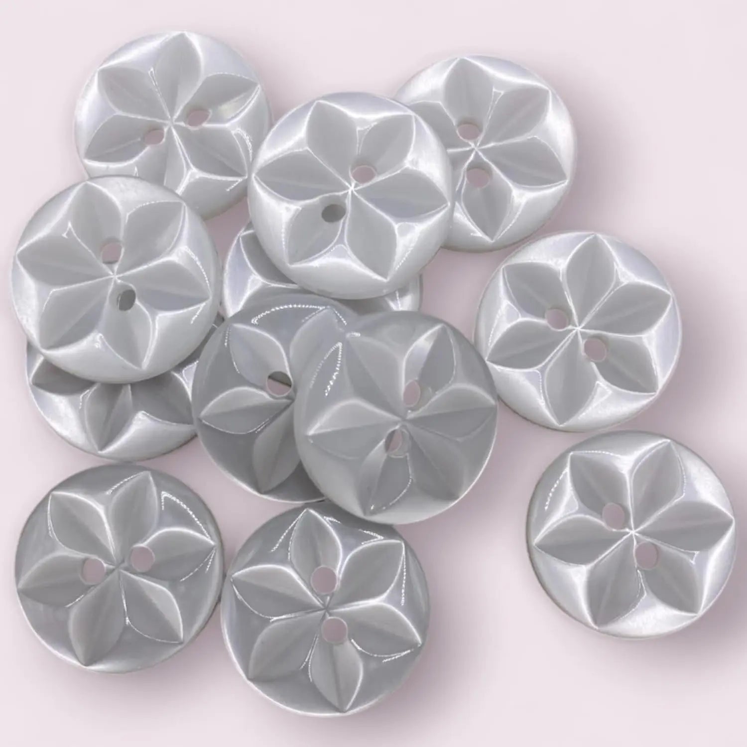 Star Sewing Buttons, 11mm 14mm 16mm, 11 Colours, Pack of 12, Classic British Style (01 White, 11mm)