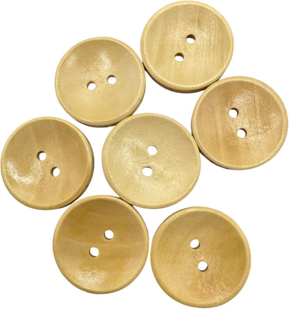 Wooden Buttons, Oval, 25mm, 2 Hole, Natural Material, Pack of 10