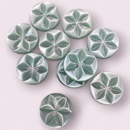 Star Sewing Buttons, 11mm 14mm 16mm, 11 Colours, Pack of 12, Classic British Style (01 White, 11mm)