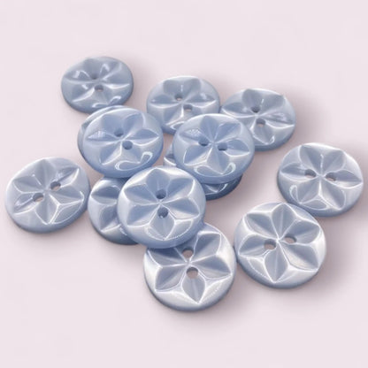 Star Sewing Buttons, 11mm 14mm 16mm, 11 Colours, Pack of 12, Classic British Style (01 White, 11mm)
