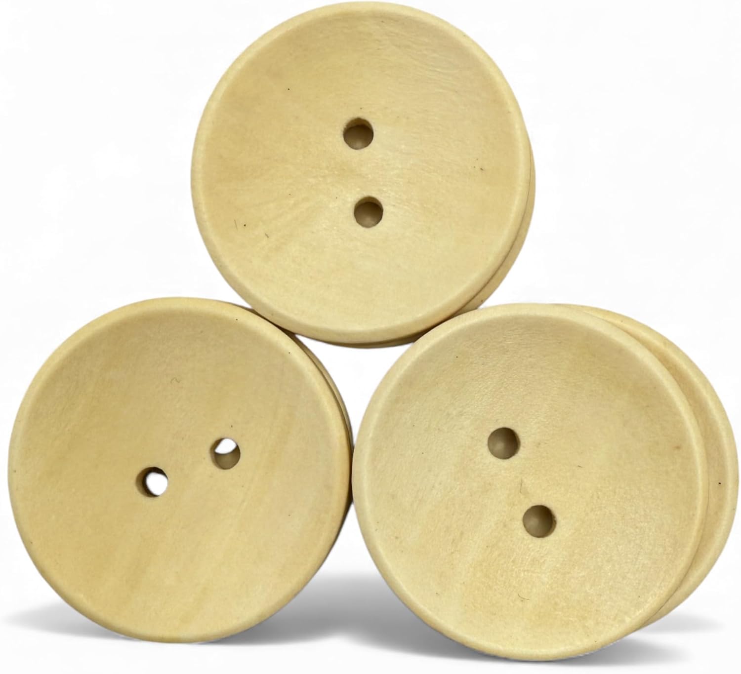 Wooden Buttons, 30mm, Light Brown, Oval, 2 Hole, Pack of 10