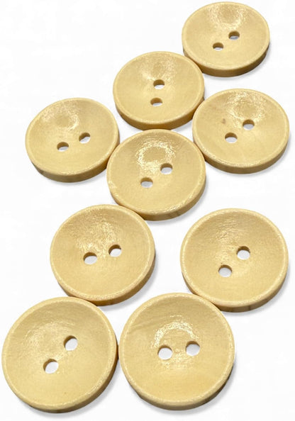 Wooden Sewing Buttons, Oval Shape, 2 Hole, Light Brown, 18mm, Pack of 10