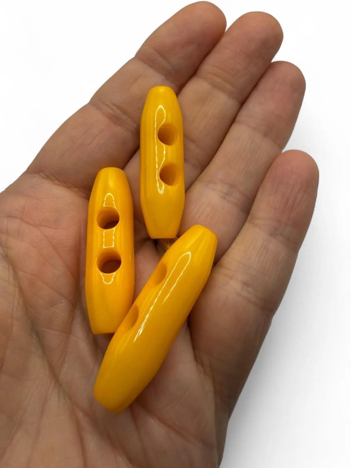 Toggle Buttons, 38mm, Orange, 2-Hole, Pack of 6