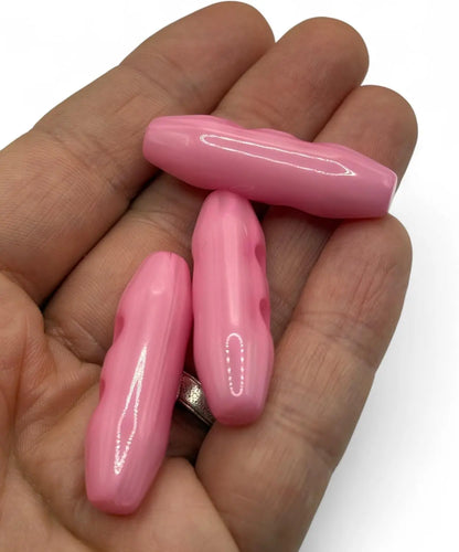 Plastic Toggle Buttons, 38mm Diameter, 2-Hole Design, Pack of 6, Baby Pink