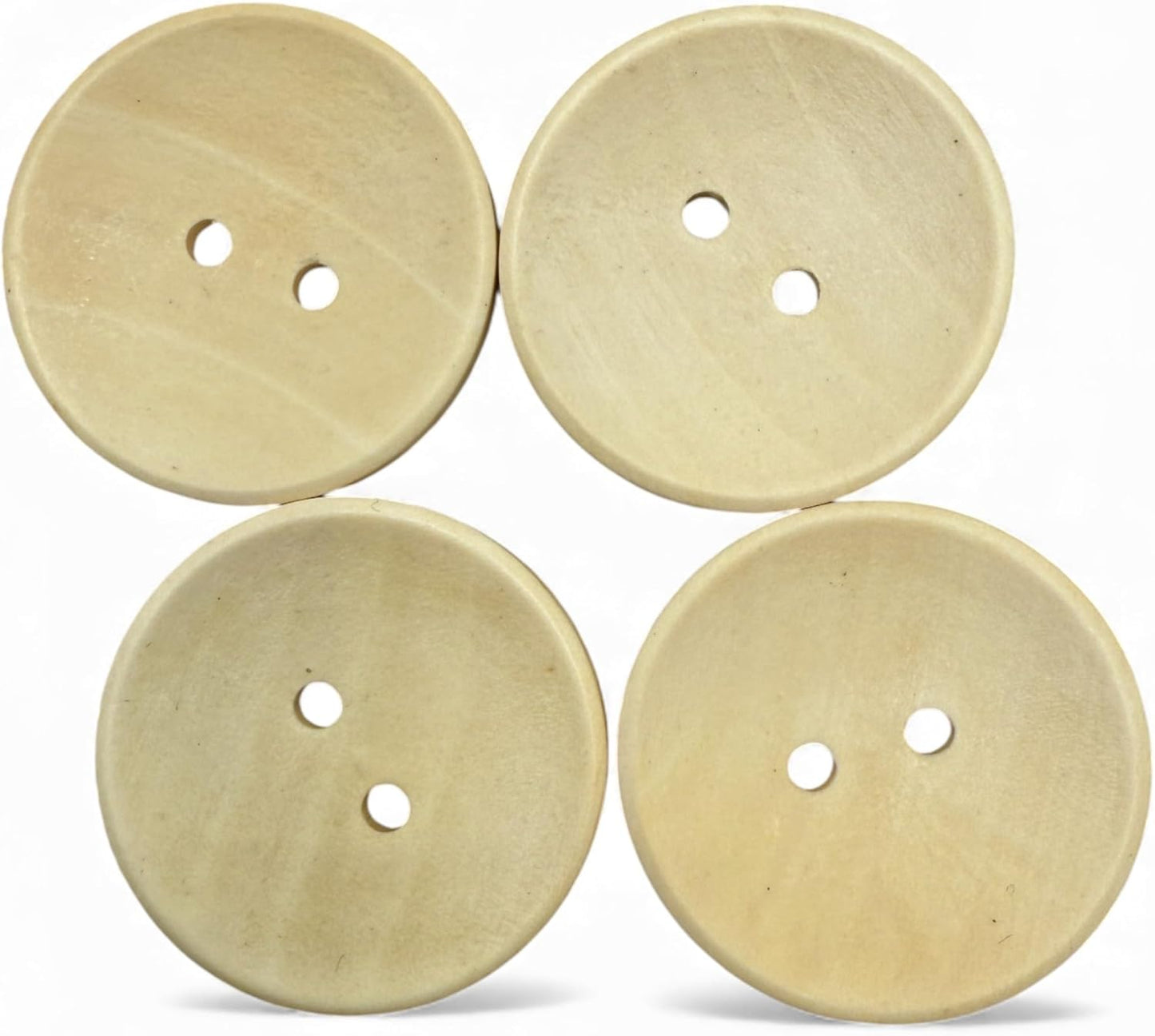 35mm Large Buttons, Light Brown, 2 Hole, Oval Shape, Pack of 10