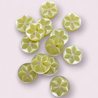 Star Sewing Buttons, 11mm 14mm 16mm, 11 Colours, Pack of 12, Classic British Style (01 White, 11mm)