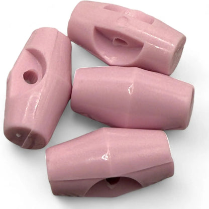 Toggle Buttons for Baby Clothing, Pink Plastic Duffle Fasteners, 19mm, 6-Pack