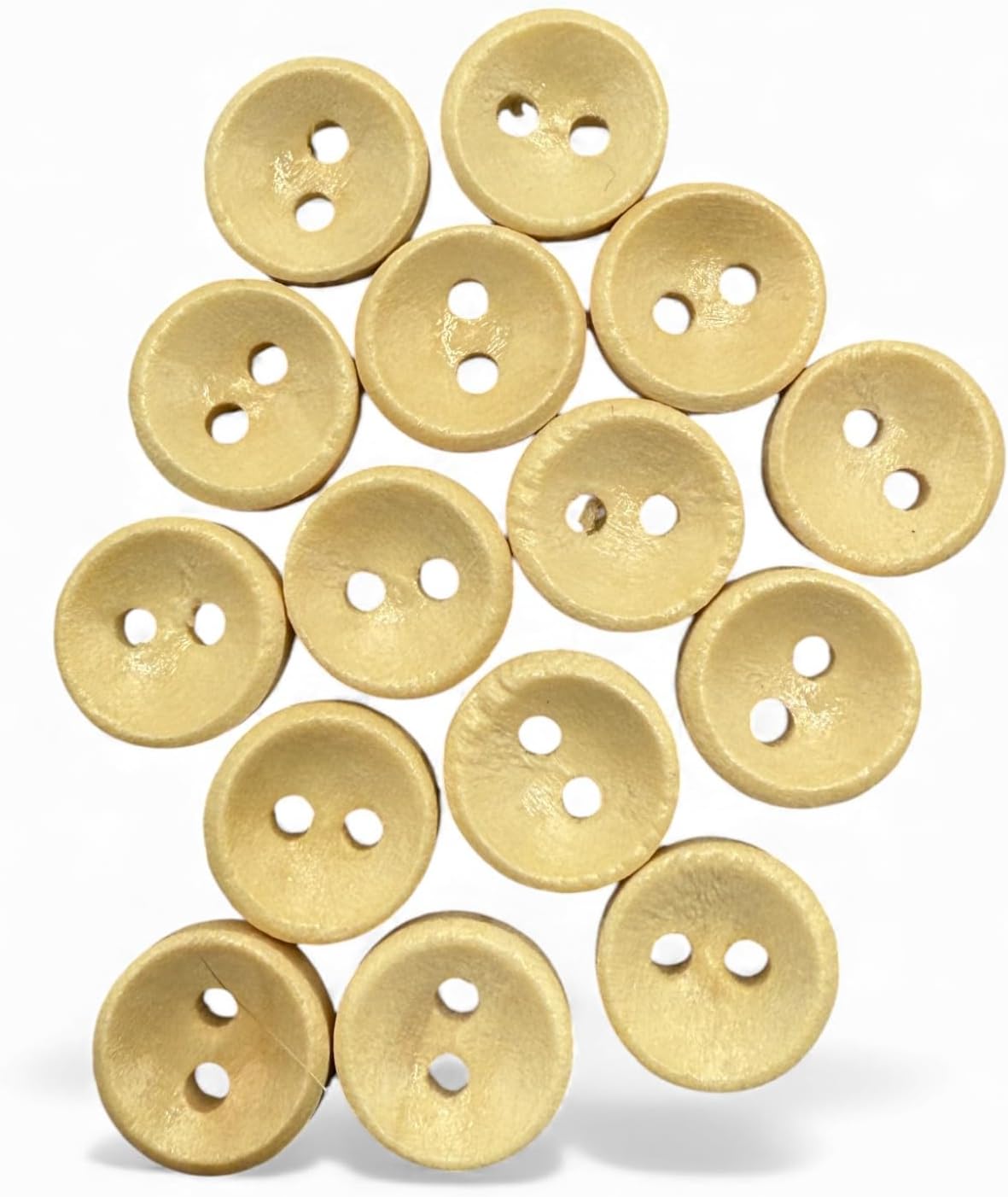 Wooden Oval Buttons, Light Brown, 10mm, 2 Hole, Pack of 10