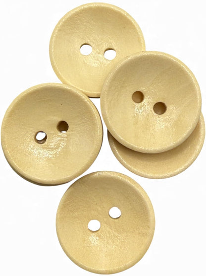Wooden Sewing Buttons, Oval Shape, 2 Hole, Light Brown, 18mm, Pack of 10
