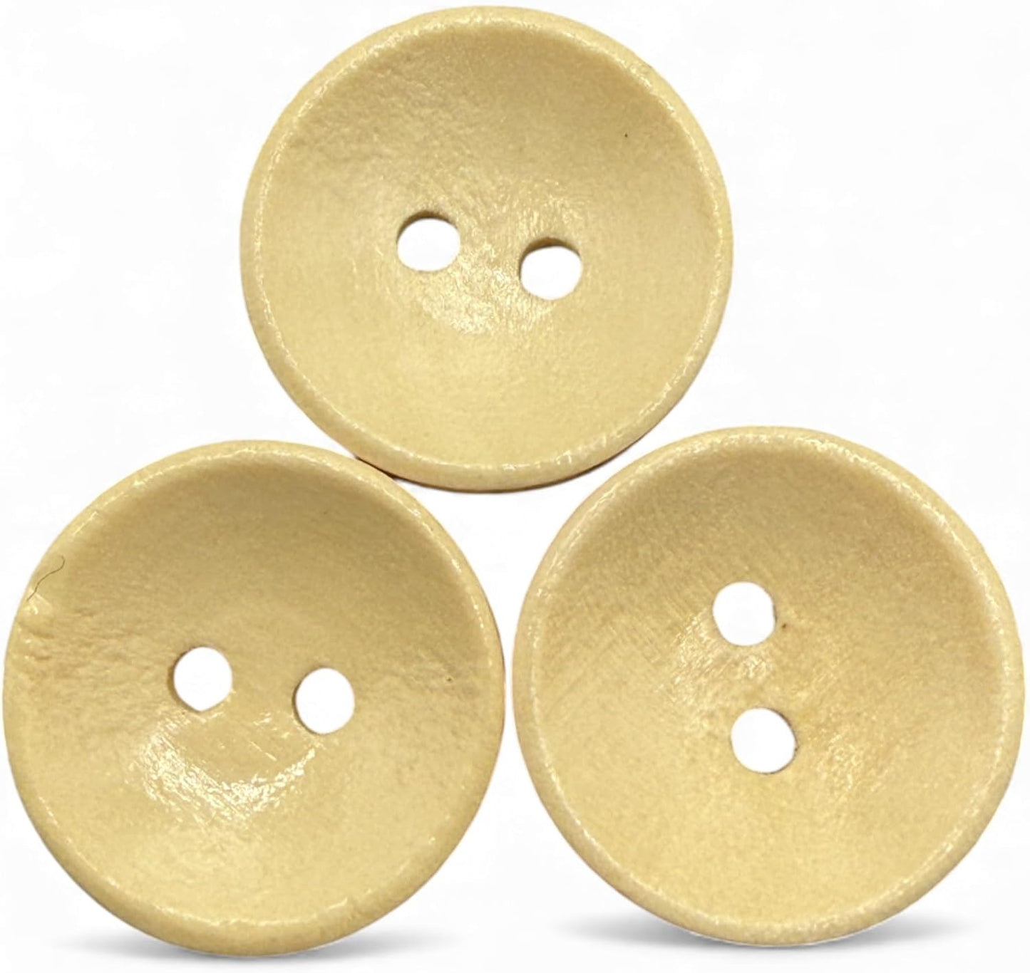 Wooden Sewing Buttons, Oval Shape, 2 Hole, Light Brown, 18mm, Pack of 10