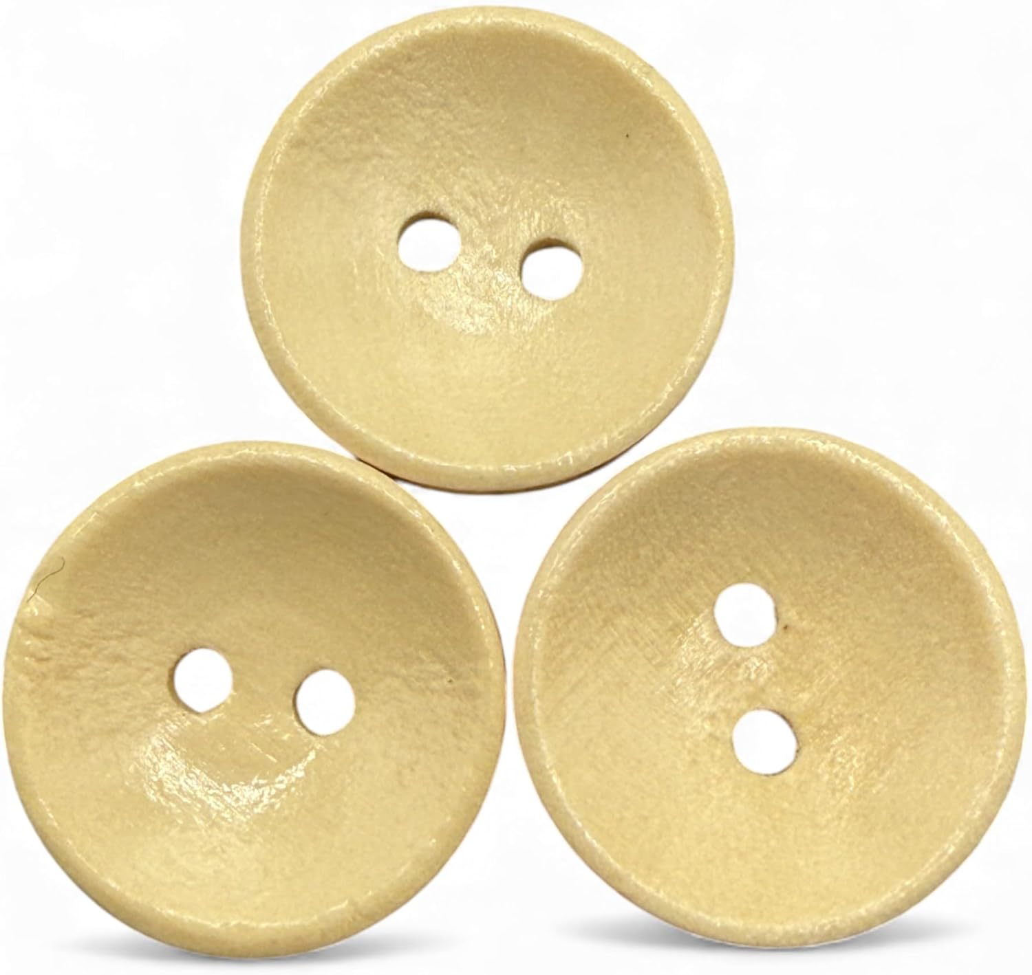 Wooden Sewing Buttons, Oval Shape, 2 Hole, Light Brown, 18mm, Pack of 10