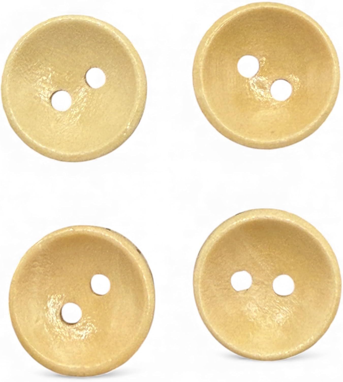 15mm Light Brown Oval Wooden Buttons, 2 Hole, Pack of 10