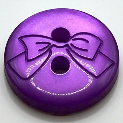 Baby Buttons with Bow Design, 11mm, 2-Hole, Pack of 12, 10 Colours Available (Baby Blue)