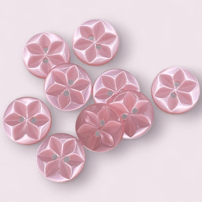 Star Sewing Buttons, 11mm 14mm 16mm, 11 Colours, Pack of 12, Classic British Style (01 White, 11mm)