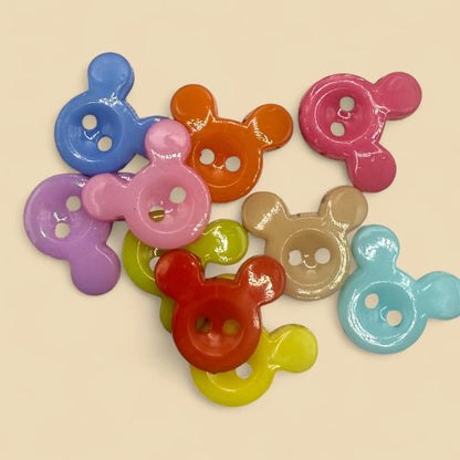 Children's Mickey Mouse Plastic Buttons, 14mm, Pack of 20, for Crafts and Sewing