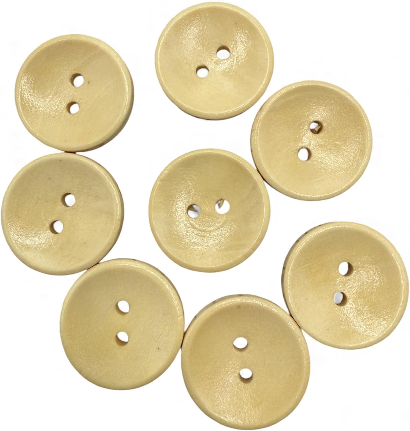 Wooden Sewing Buttons, 2 Hole, Light Brown, Oval Shape, 20mm, Pack of 10