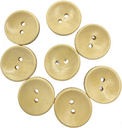 Wooden Sewing Buttons, 2 Hole, Light Brown, Oval Shape, 20mm, Pack of 10