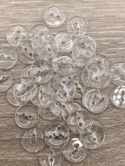 Fisheye Buttons 3 Sizes 2 Hole Baby Knitting Pack of 10 (50 Clear 16.5mm)
