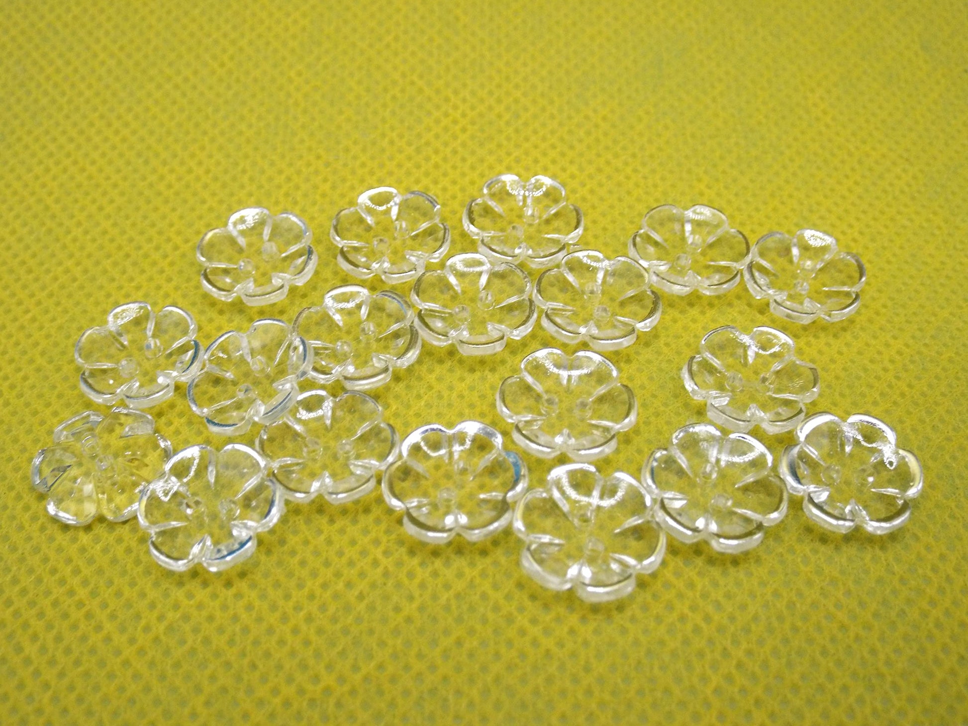 KnitForLess 13mm Buttons Clear Transparent Rose Flower Baby Cute Cardigans Knitting Crafts