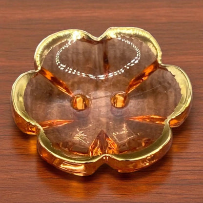 Clear Acrylic Flower Buttons with Gold Rim, 13mm/15mm/20mm, 2-Hole, Pack of 12, 10 Colours (Baby Blue, 13mm)