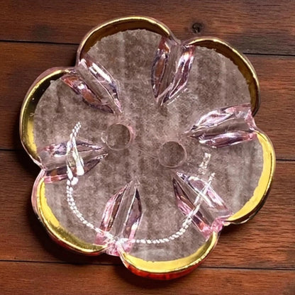 Clear Acrylic Flower Buttons with Gold Rim, 13mm/15mm/20mm, 2-Hole, Pack of 12, 10 Colours (Baby Blue, 13mm)