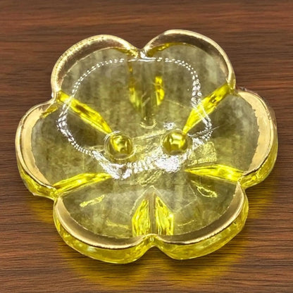 Clear Acrylic Flower Buttons with Gold Rim, 13mm/15mm/20mm, 2-Hole, Pack of 12, 10 Colours (Baby Blue, 13mm)