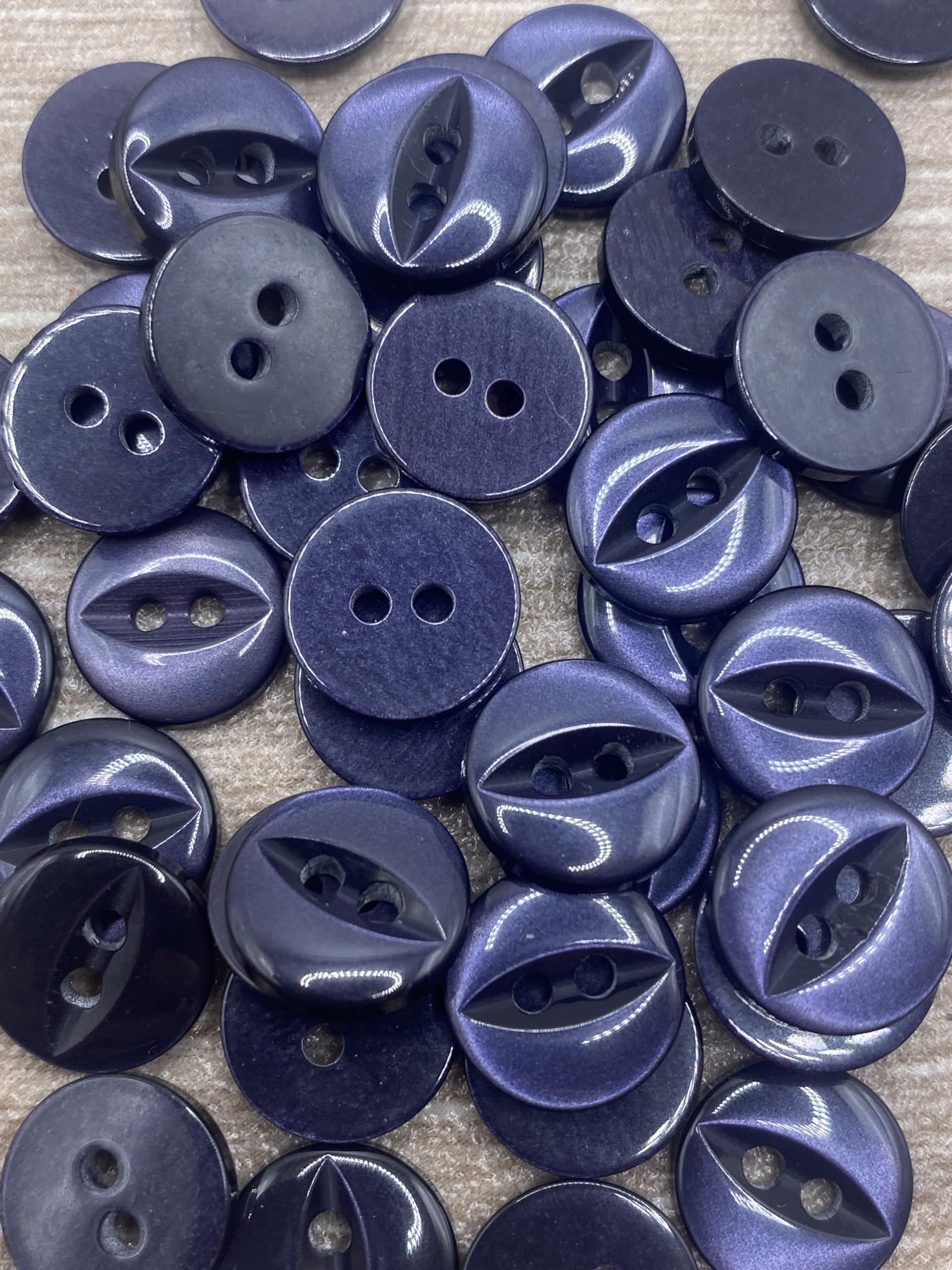 KnitForLess 100Pcs 11mm Fisheye Buttons Polyester Baby Cardigans Knitting Sewing