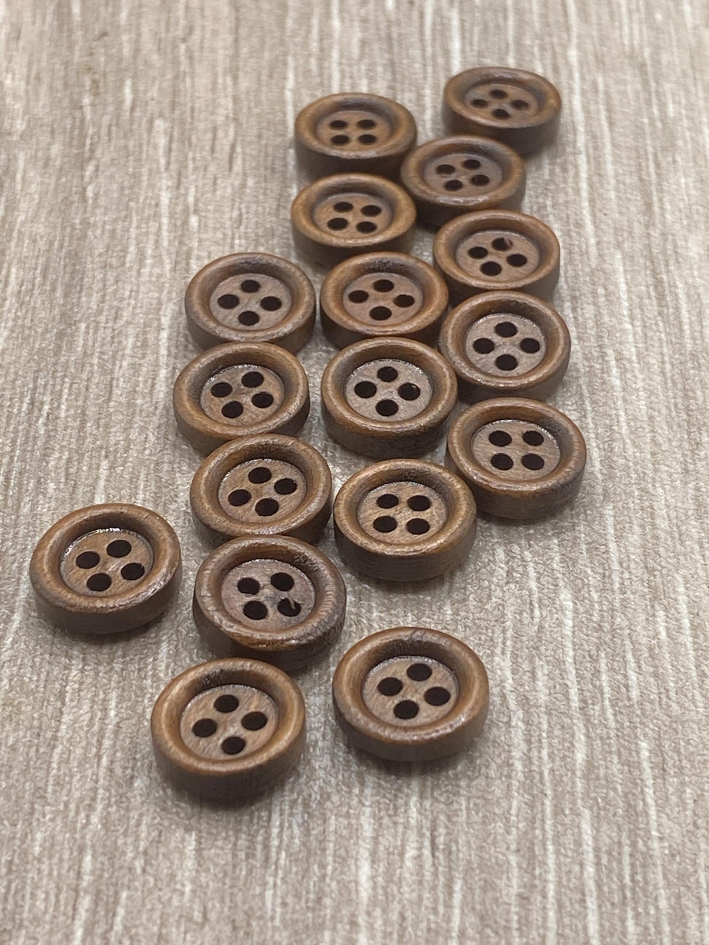 KnitForLess 11.5mm Brown Wooden Buttons Great for Baby Knitting Cardigans Doll Clothing 4 Hole 30