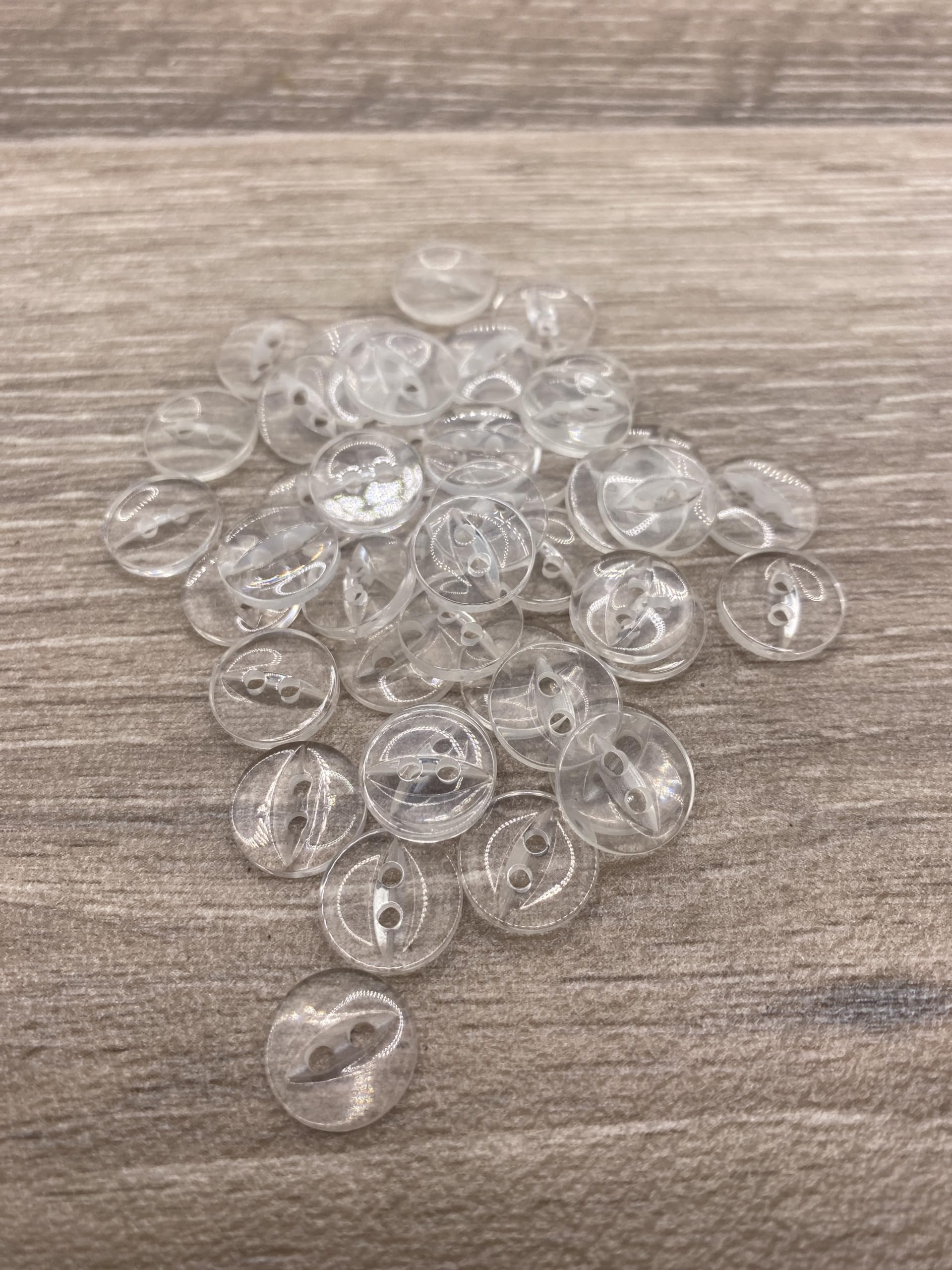 Fisheye Buttons 3 Sizes 2 Hole Baby Knitting Pack of 10 (50 Clear 16.5mm)