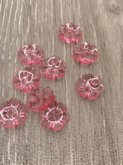 KnitForLess 13mm Buttons 7 Colours Clear Rose Flower Baby Cardigans Knitting Crafts Pack of 10