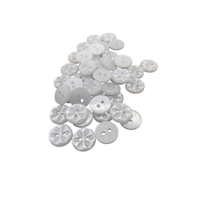 KnitForLess Star Flower Buttons 3 Sizes Pack of 10 Great for Handmade Knitting Baby Cardigan 01 White / 14mm
