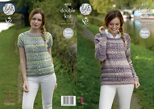 King Cole Ladies Sweaters Drifter Knitting Pattern 4802 DK