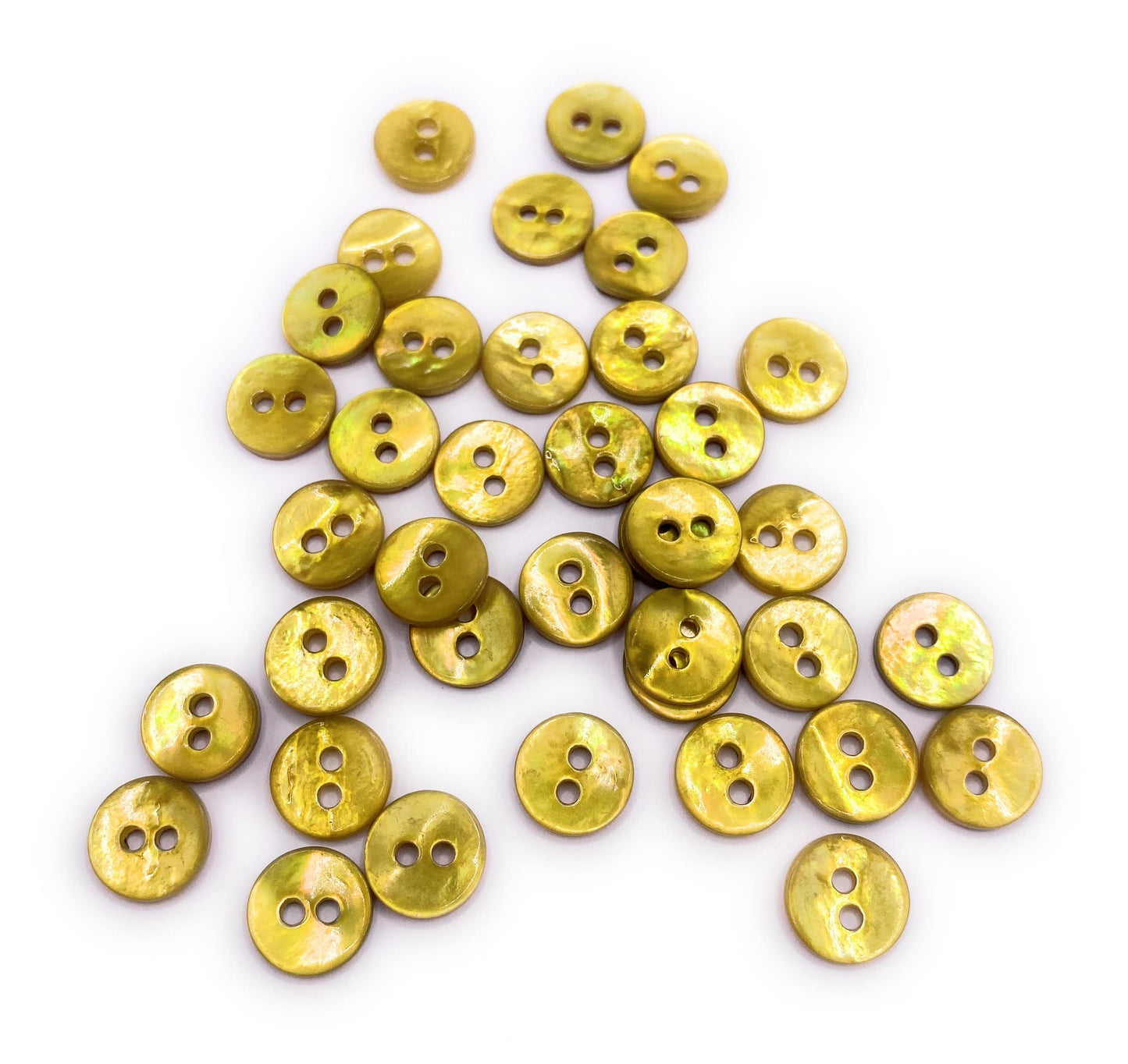 KnitForLess 20Pcs 9mm Shell Yellow Mother of Pearl Buttons Baby Cardigans Handmade Knitting