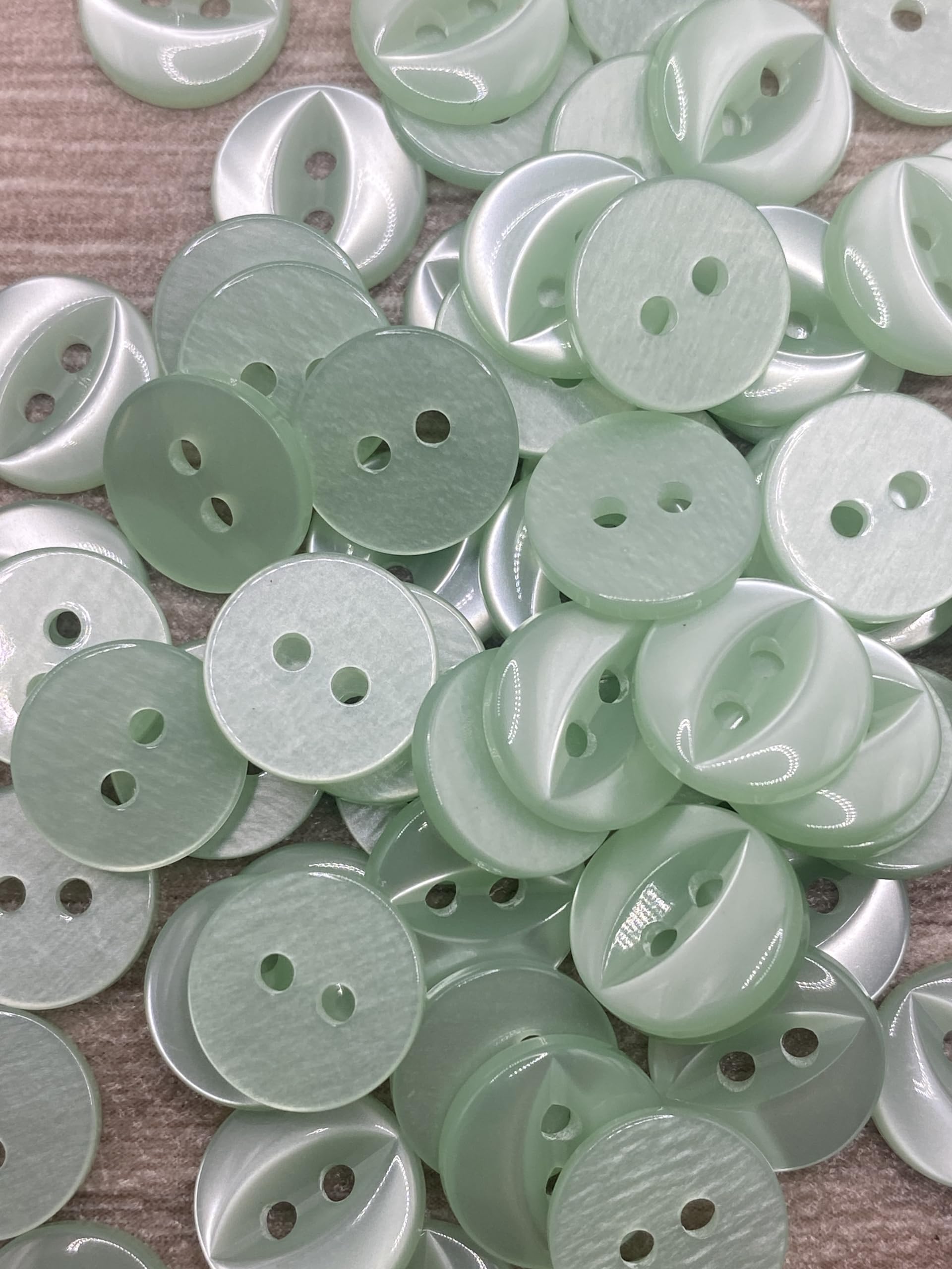 KnitForLess 100Pcs 11mm Fisheye Buttons Polyester Baby Cardigans Knitting Sewing