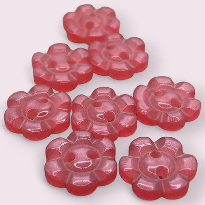 KnitForLess Baby Pink Flower Resin Buttons 11.5mm 2 Hole Cardigan Knitting Sewing