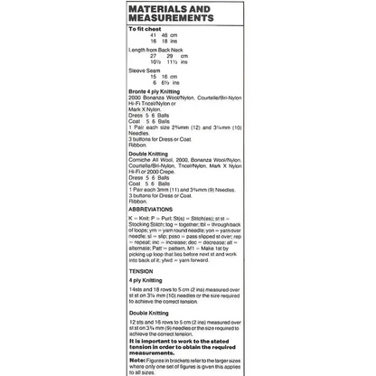 Knitting pattern instructions.